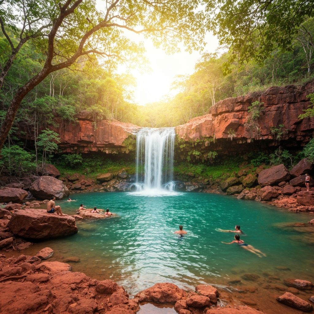 Cachoeira cristalina na Chapada dos Veadeiros